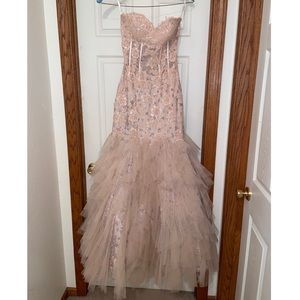 Jovani Blush Mermaid Evening Gown